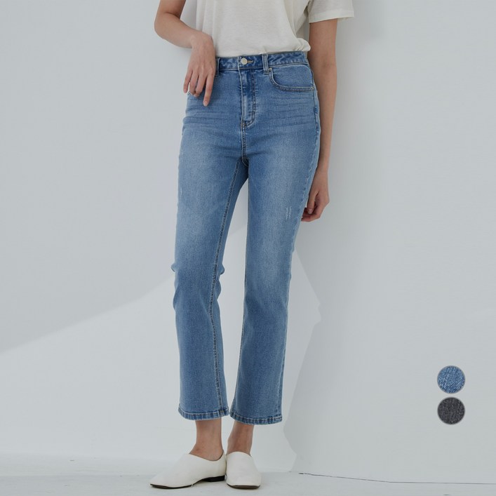 아피나르 슬림핏 세미부츠컷 데일리 데님