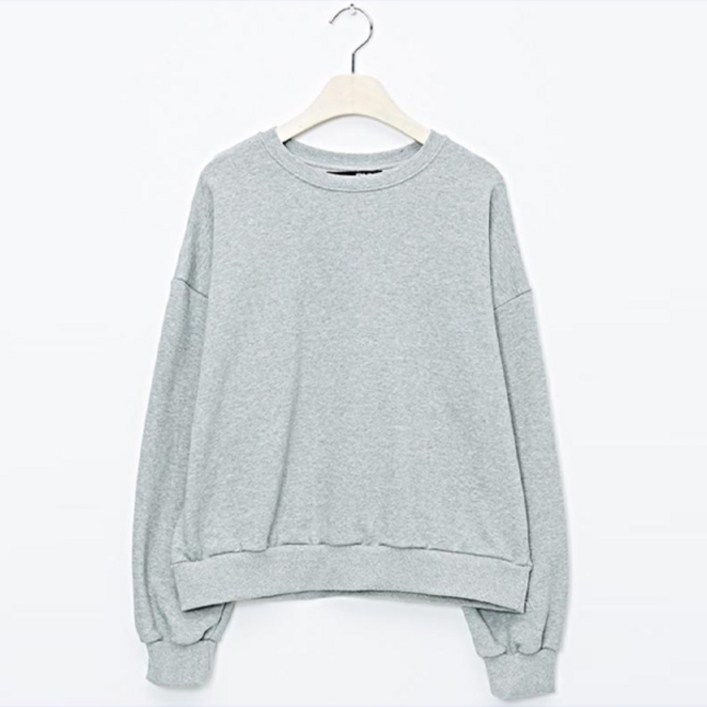 비엔엑스 여성용 라운드넥 심플 루즈핏 긴팔 티셔츠 BV1TS012L0