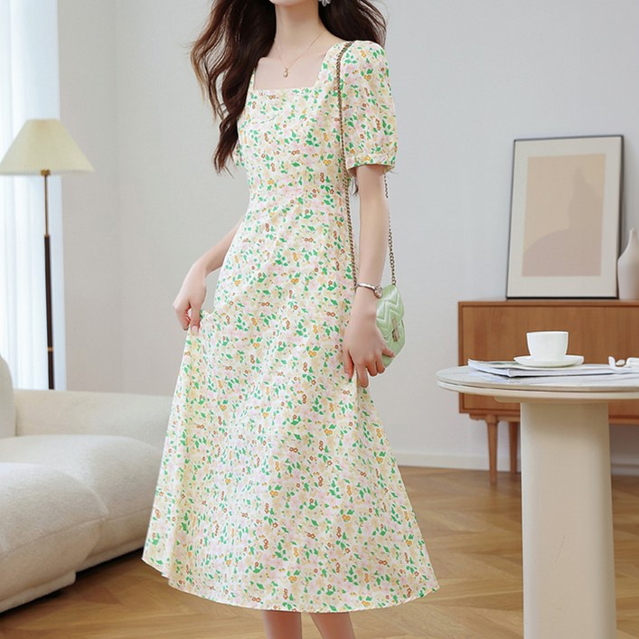 페이퍼먼츠 플라워 스퀘어 여름 원피스 10382 빅사이즈 포함