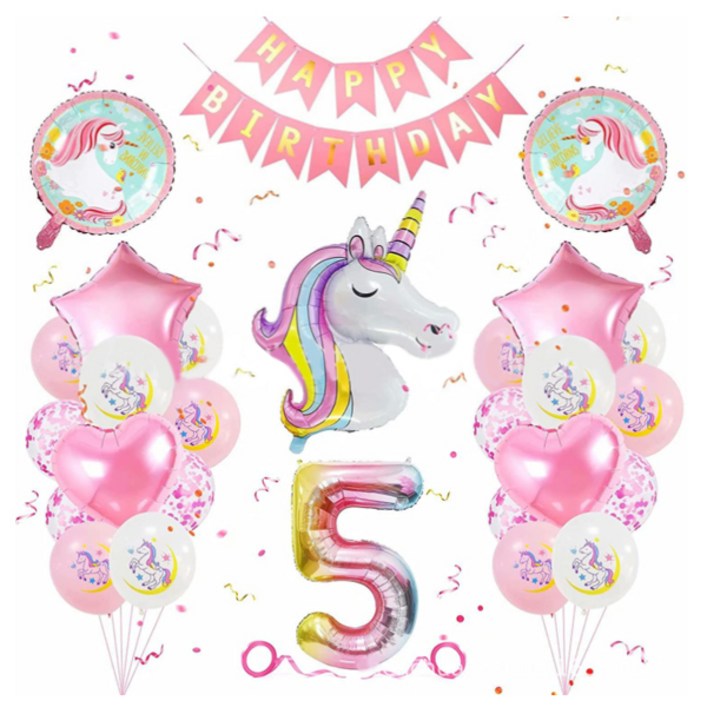 마켓감성 유니콘 디지털 풍선 세트