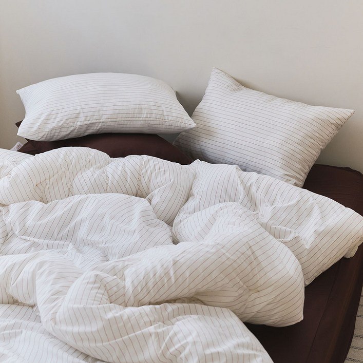 깃든 클로버 핀스트라이프 60수 순면 차렵이불