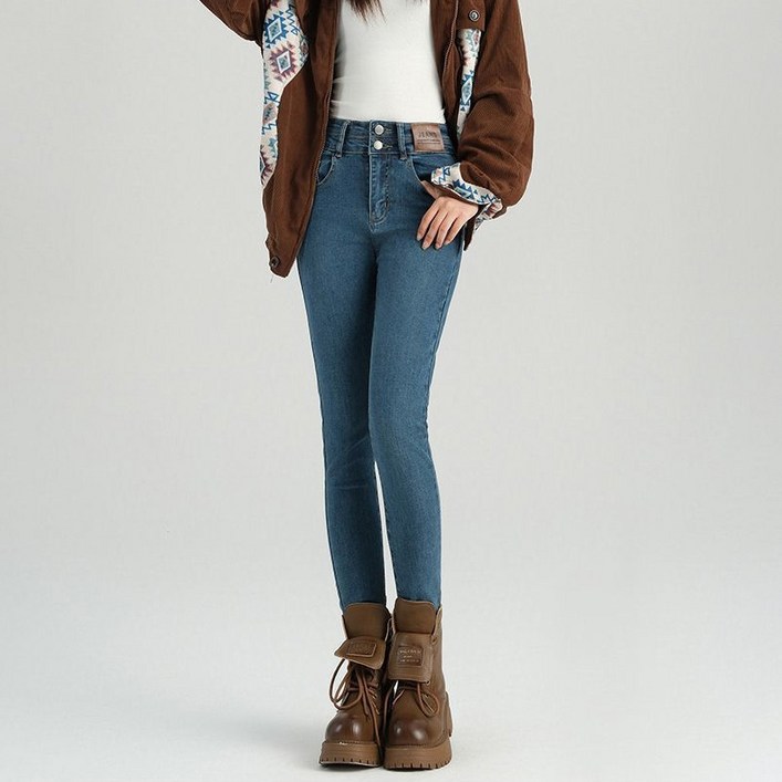 반야스토리 여성용 슬림핏 하이웨이트 기모 스키니 PP94