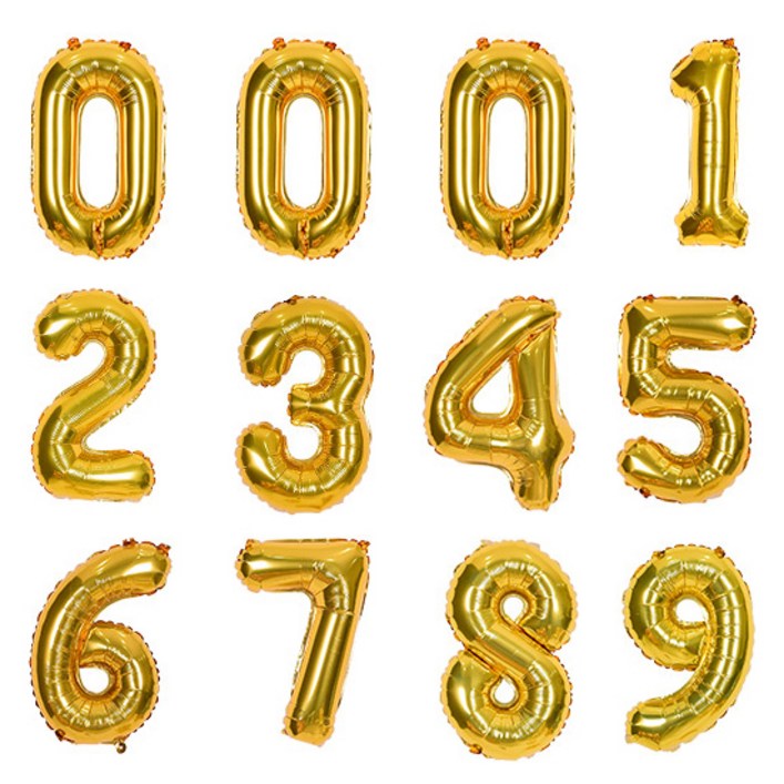 조이파티 숫자 은박 풍선 소 12p 세트