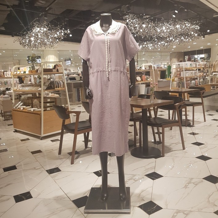 멟본 허리스트링 V넥 린넨원피스STOW20F30