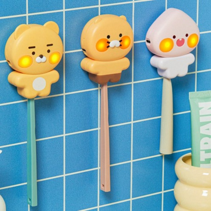 카카오프렌즈 볼발그레 UV 휴대용 칫솔살균기 무선 욕실 부착