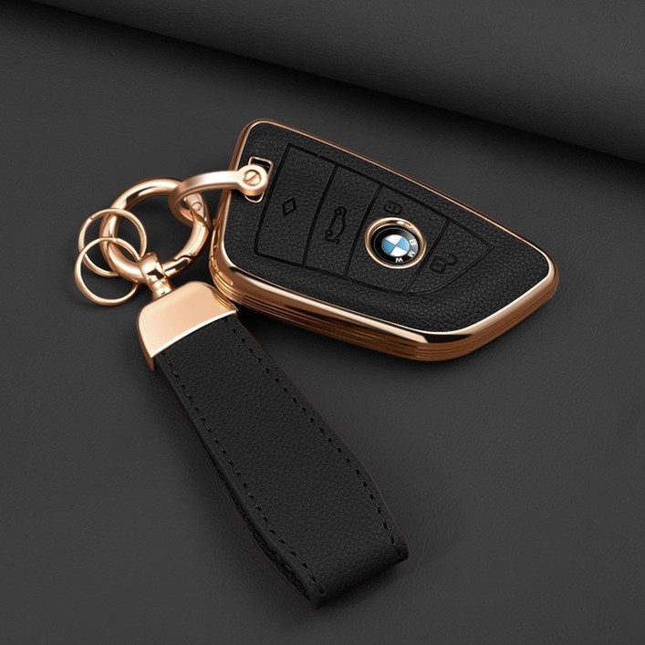 HAKO 소프트 가죽TPU 차키케이스키홀더 BMW호환, B02, 블랙