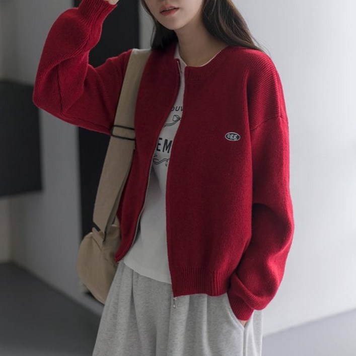 시크폭스 코스에그 자수 투웨이 니트 집업 가디건 259602