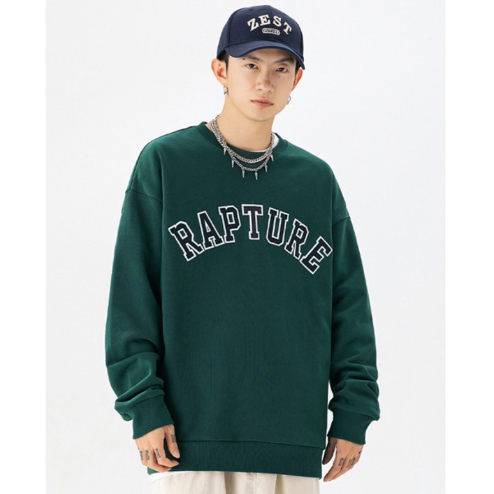 유루 남녀공용 레터링 RAPTURE 맨투맨 J3550