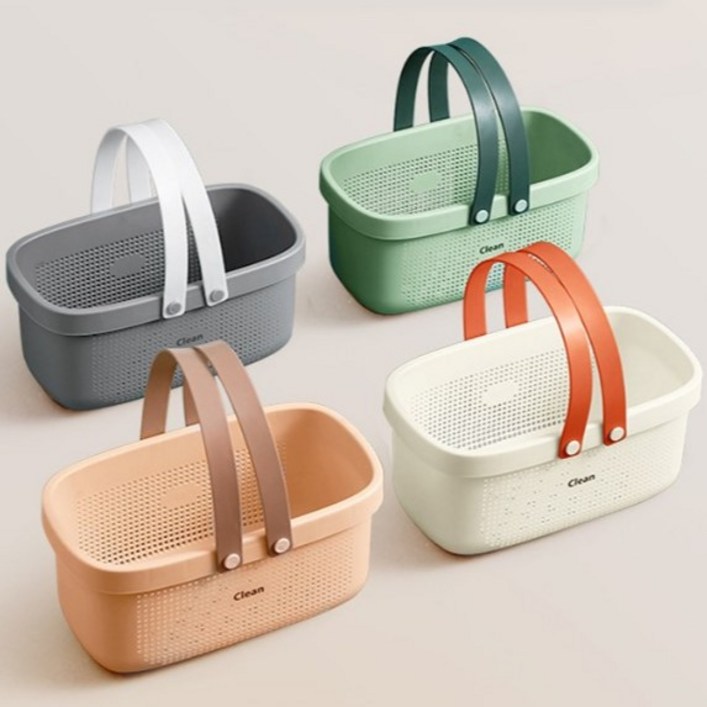 바즈몬 물빠지는 대용량 수영장 헬스장 목욕바구니, 퓨어 화이트