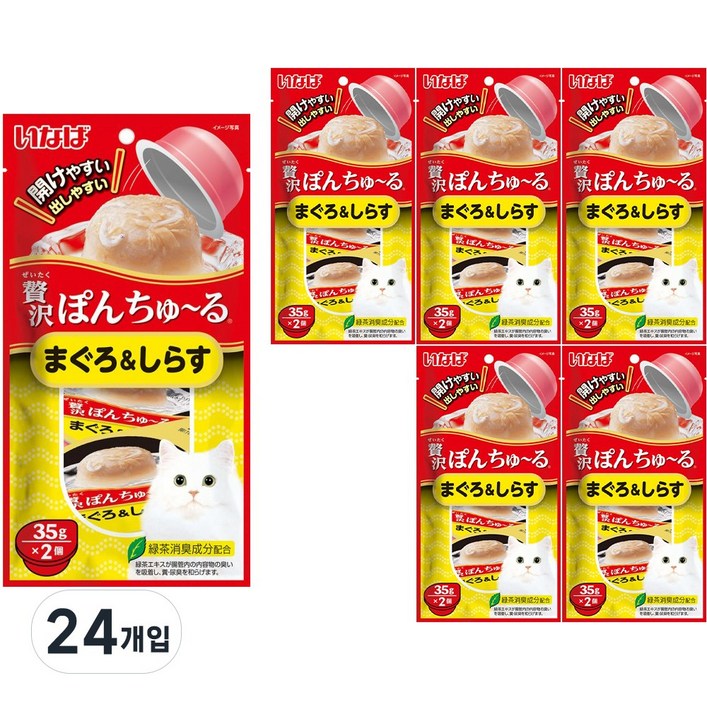 이나바 챠오 퐁츄르 챠오퐁 고양이 간식, 24개입, 35g, 참치&치어 (TSC-42)