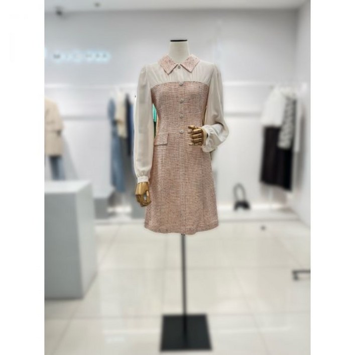 백화점 잇미샤 텍스쳐 블록 트위드 원피스 ITN2WOP700 아울렛