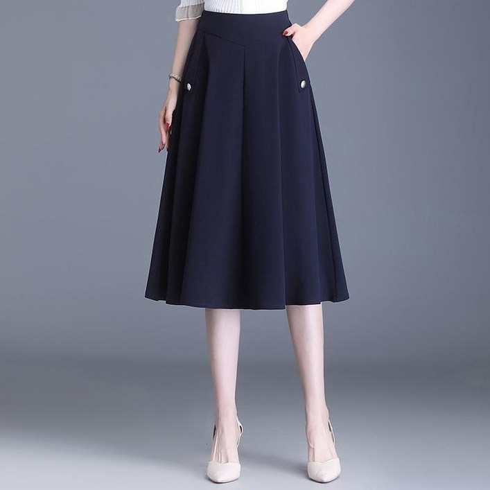 COSYEVNO 여름 여성 스커트 빅사이즈 A라인 포켓 루즈핏