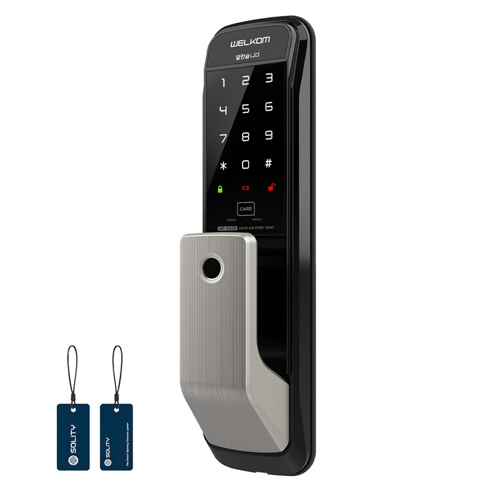 솔리티 지문인식 무타공 푸시풀 디지털손잡이 있음 도어락 WP530B, WP530B, 고객직접설치 솔리티 지문인식 무타공 푸시풀 디지털손잡이 있음 도어락 WP530B, WP530B, 고객직접설치