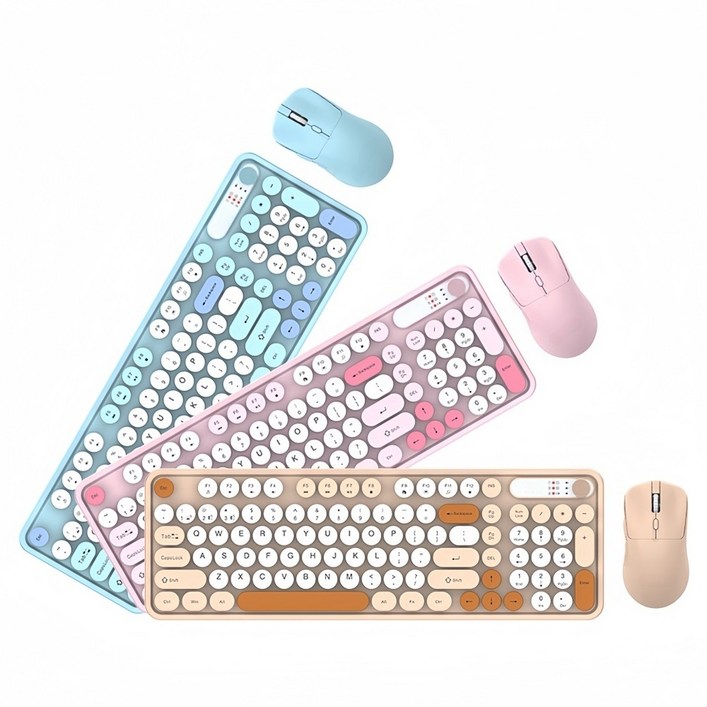 ELSECHO 무소음 무선 충전식 블루투스 키보드 마우스 세트연결방식: 2.4G+블루투스