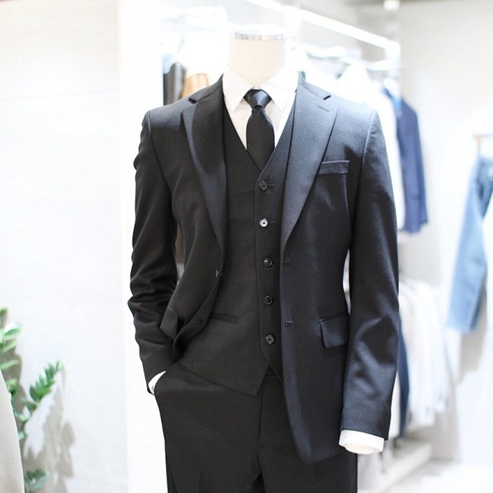 지이크 파렌하이트 남성의류남성정장남성수트남자수트남성캐주얼캐주얼수트 봄여름 남성 슬림핏 데님라이크 투톤컬러 정장셋트 FGJAA2512