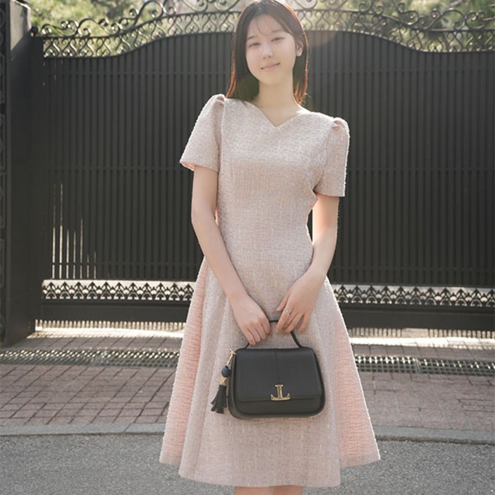 비비디아 2025 신상 여성 원피스 슬림핏 결혼식 하객룩 오피스룩 브이넥 데이트 원피스 5476