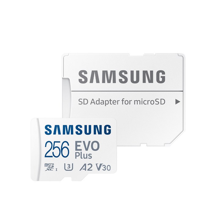 삼성전자 MicroSDXC EVO PLUS 2021 Class10 UHSI U3 256GB 메모리카드 어댑터포함