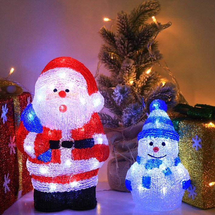 Hyades크리스마스 인형 장식 조명 무드등  산타클로스+눈사람