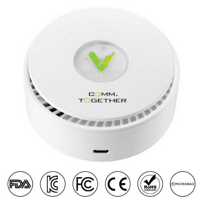 아띠Ahtty 국산 충전식 휴대용 무선 바이오 플라즈마 바이러스 박테리아 유해물질 살균기 차량용 공기청정기, SGPA350B 화이트