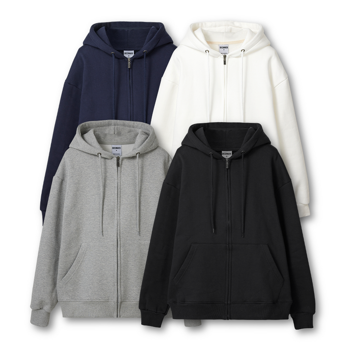 비컨버 남녀공용 오버핏 기모 후드집업 BE003