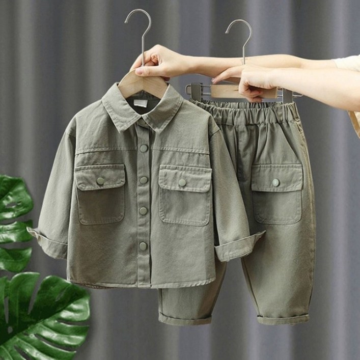 구빠방 아동 사파리 셋업 세트 투피스