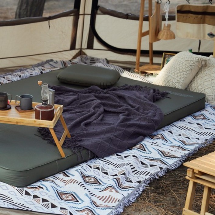 빈슨메시프 자충매트 카스테라10T 더블 캠핑 2인 에어 휴대용 카키, 카스테라 더블 베이지