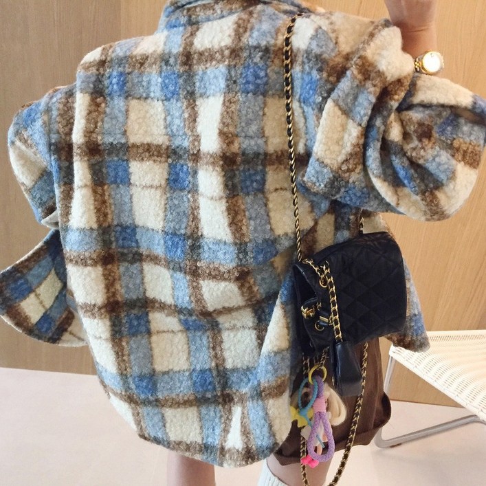 아이미마인 부클체크 도톰 오버핏 가을 남방자켓 2color