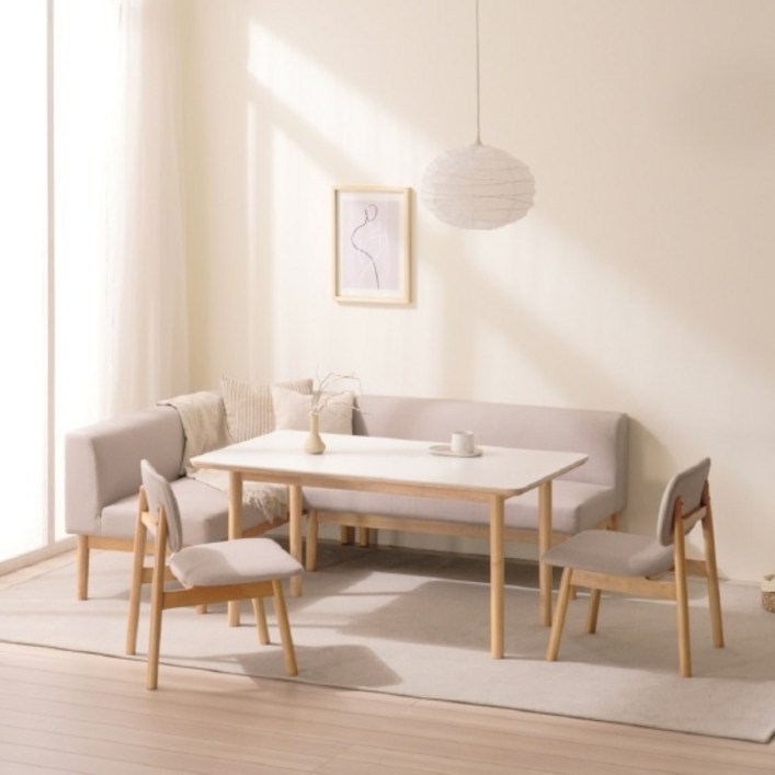 한샘몰pick 보니애 밀리아 낮은 세라믹 식탁 세트 4인용 6인용 코너라운지형