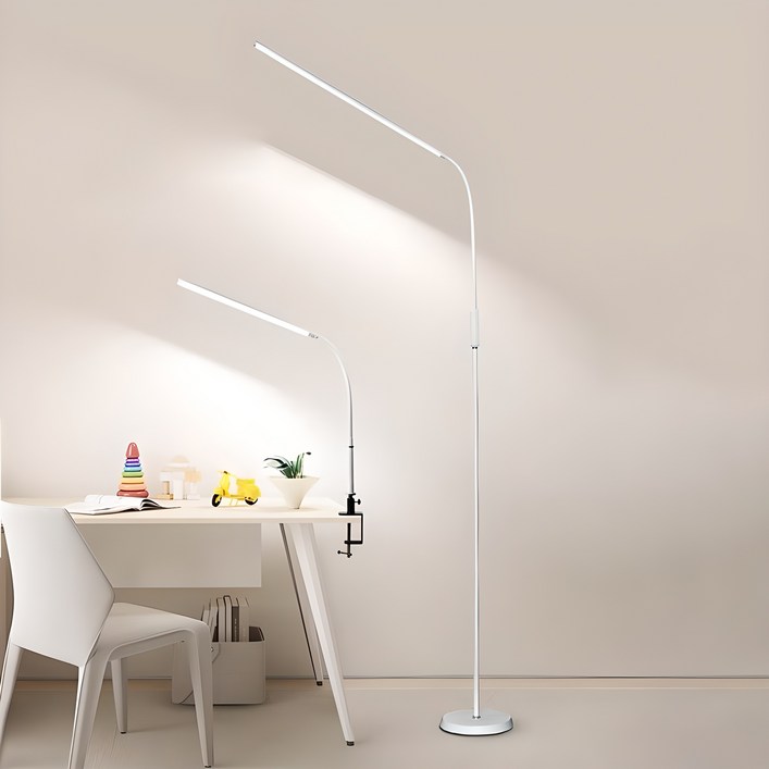 ALLILIO 거실 LED 플로어램프 집게 책상 스탠드 밝기, 색온도 조절 가능 블루라이트 차단 시력보호 스탠드클램프식 겸용 12W ALLILIO 거실 LED 플로어램프 집게 책상 스탠드 밝기, 색온도 조절 가능 블루라이트 차단 시력보호 스탠드클램프식 겸용 12W