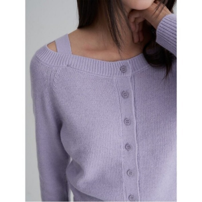 [에잇세컨즈] 오프숄더 긴소매 카디건 바이올렛 (355X5ALY1S)