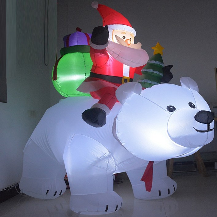 크리스마스 에어벌룬 장식 북극곰 산타 무빙 LED 소품 - 쇼핑앤샵