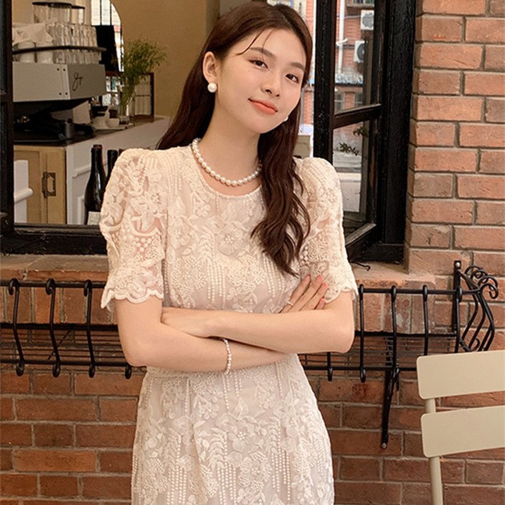 춘게엘 레이스 자수 원피스 ghp049