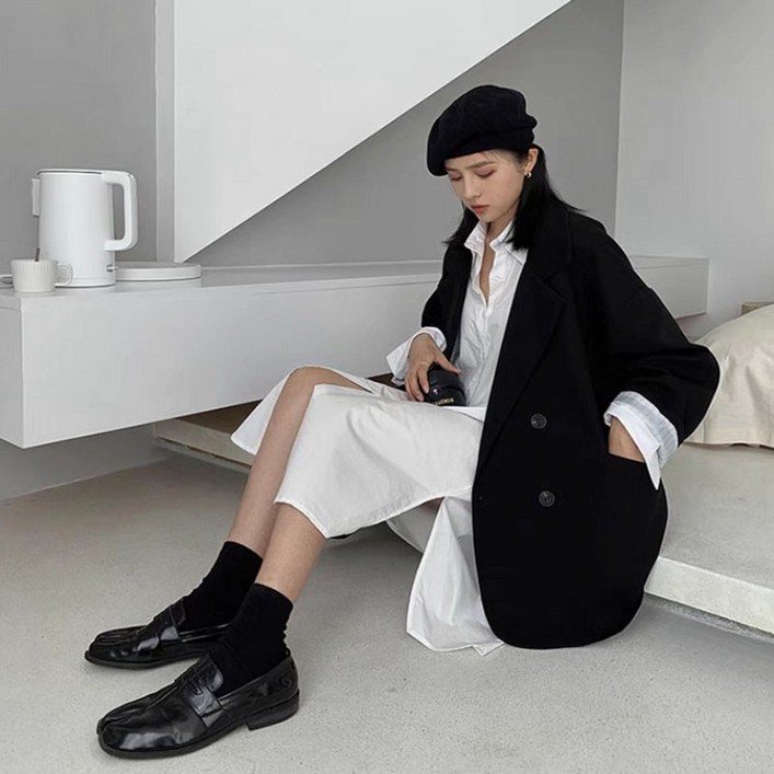 여성 캐주얼 패션 빅사이즈 정장 자켓 데일리 심플 루즈핏 오피스룩