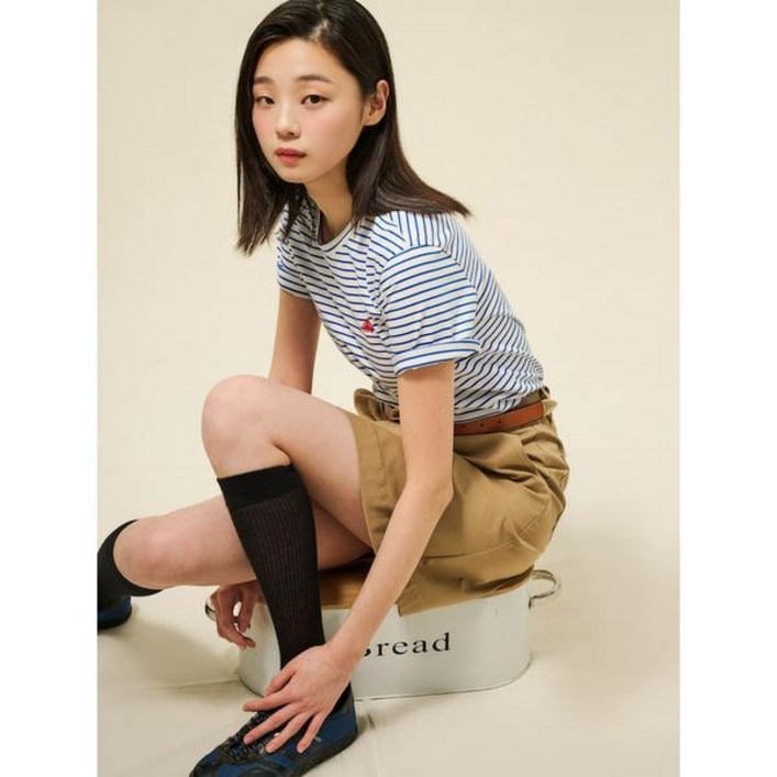 빈폴 레이디스 [Essential] 스트라이프 반소매 티셔츠 블루 (BF5242E03P) 610465