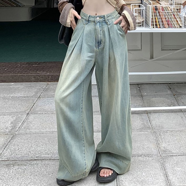 대박난박양 핀턱 트루 와이드 데님 팬츠