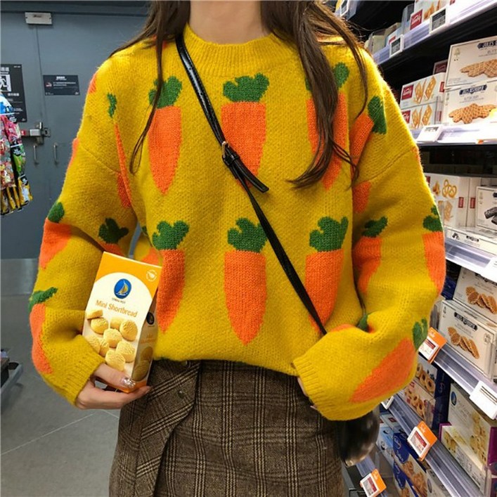 여성니트 당근과함께라면니트 당근니트 귀여운니트 10대니트 20대니트