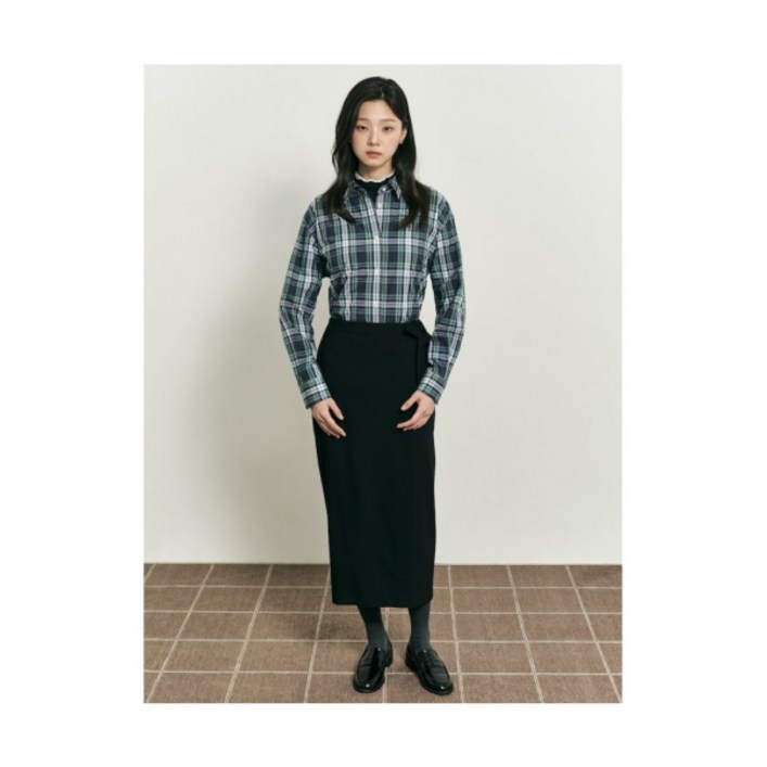 빈폴 BEANPOLE LADIES B. my 체크 오버핏 셔츠 네이비 BF5X64N22R BF5X64N22R 196270