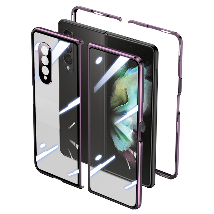 YINUO 갤럭시 Z폴드3 Z폴드4 강화유리 마그네틱 자동흡착 케이스 적용