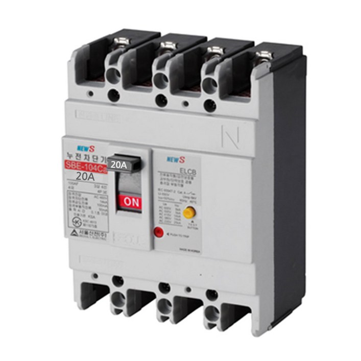 산업용 누전차단기 SBE104Ca 20A 30A 40A 50A 60A 75A 100A, 1개 산업용 누전차단기 SBE104Ca 20A 30A 40A 50A 60A 75A 100A, 1개