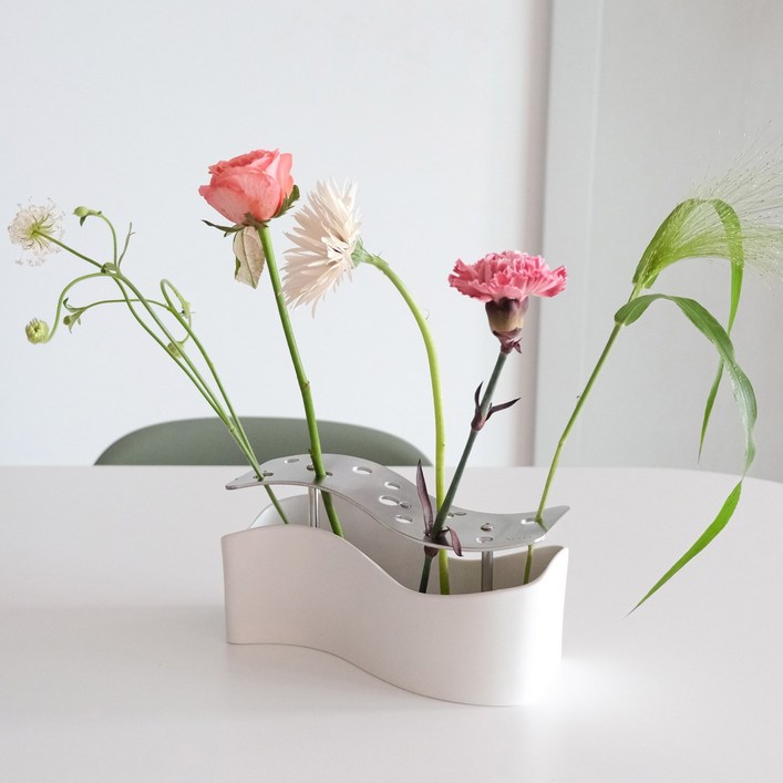 네르하 이케바나 도자기 웨이브 화병 북유럽 물결 화병