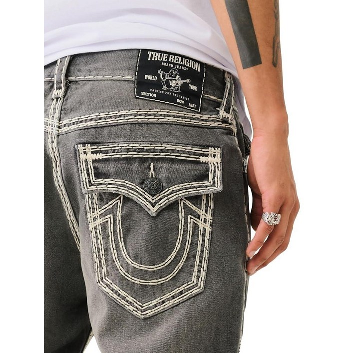 True Religion 남성용 Rocco Super Qt 플랩 1.3cm 1 2인치 Eldert Lane Grey