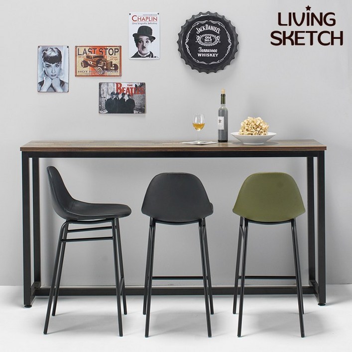 리빙스케치 보그 데칼 1800 빈티지 홈바 테이블 폭좁은 베란다 업소용 테이블