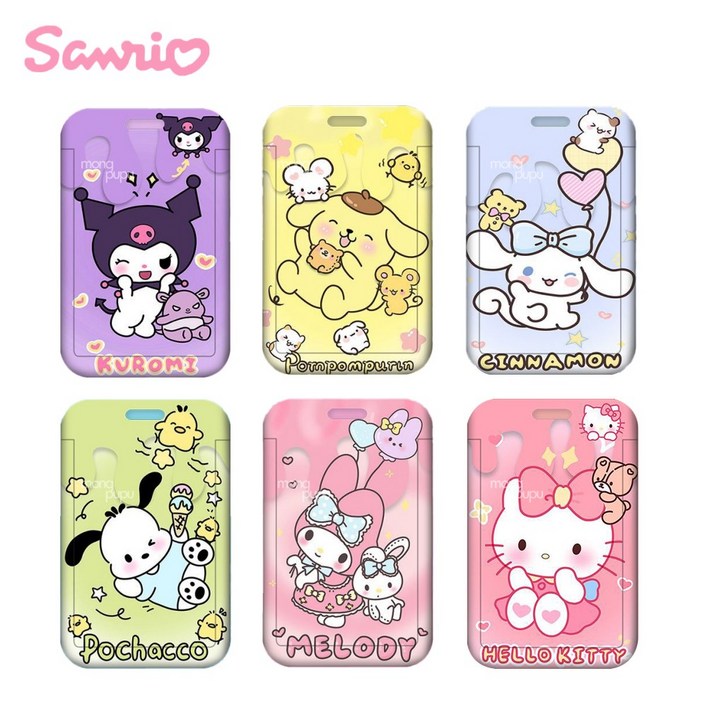 산리오 캐릭터 카드 홀더 사원증 출입증 어린이 초등학생 티머니 캐시비 교통카드 버스카드 목걸이