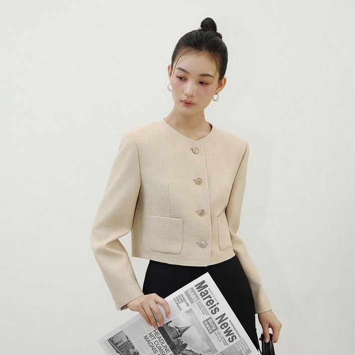 백화점 정품 25FW 잇미샤 25 SS 라운드넥 크롭 자켓 ITP3ZJK840