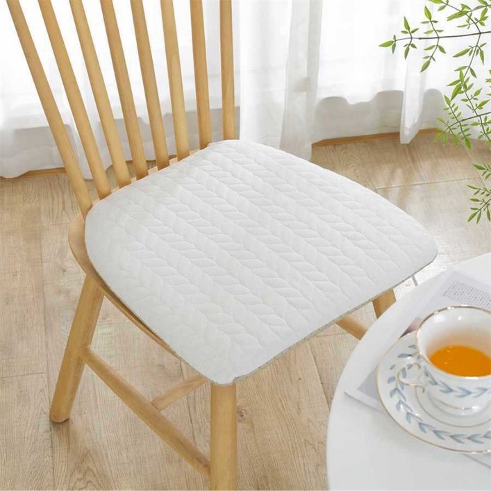 하스몰 내추럴 꽈배기 퀄팅 미끄럼방지 의자 쿠션 방석