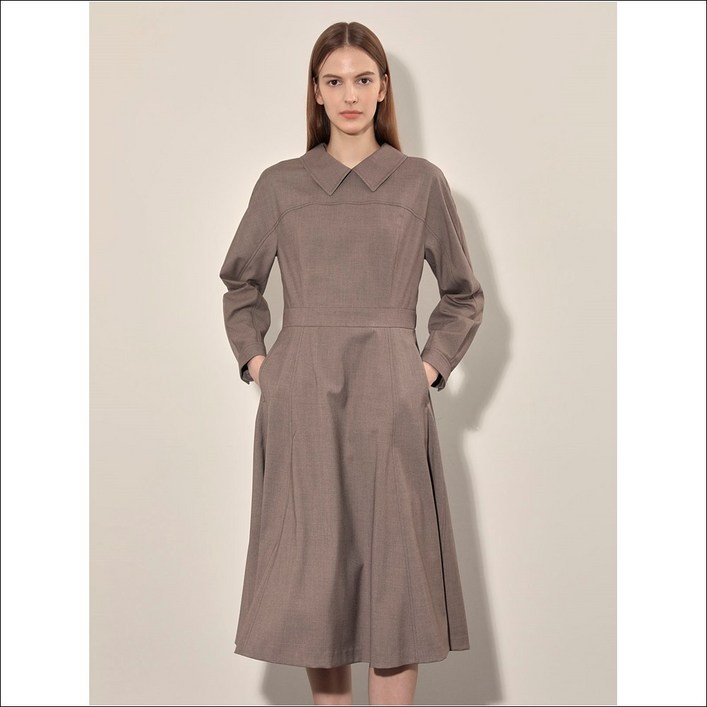 올리비아로렌 여성용 허리자수 플레어 원피스 VOCOA4F8221