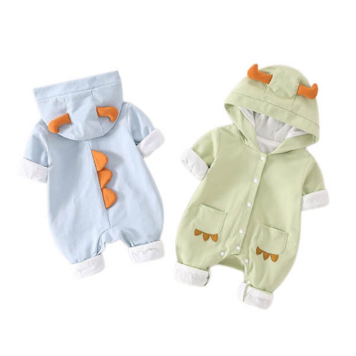 로을 신생아 봄 아기공룡 순면우주복