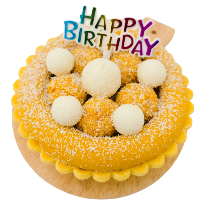 독특 수제간식 강아지케이크 치킨치즈볼 타르트 케이크 사이즈선택 대소 해피벌스데이픽포함, 대, 1개