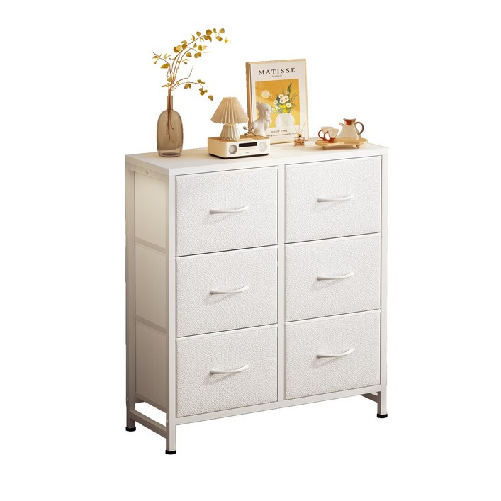 소웰홈 패브릭 3단6문 와이드 수납장, 화이트, 6단