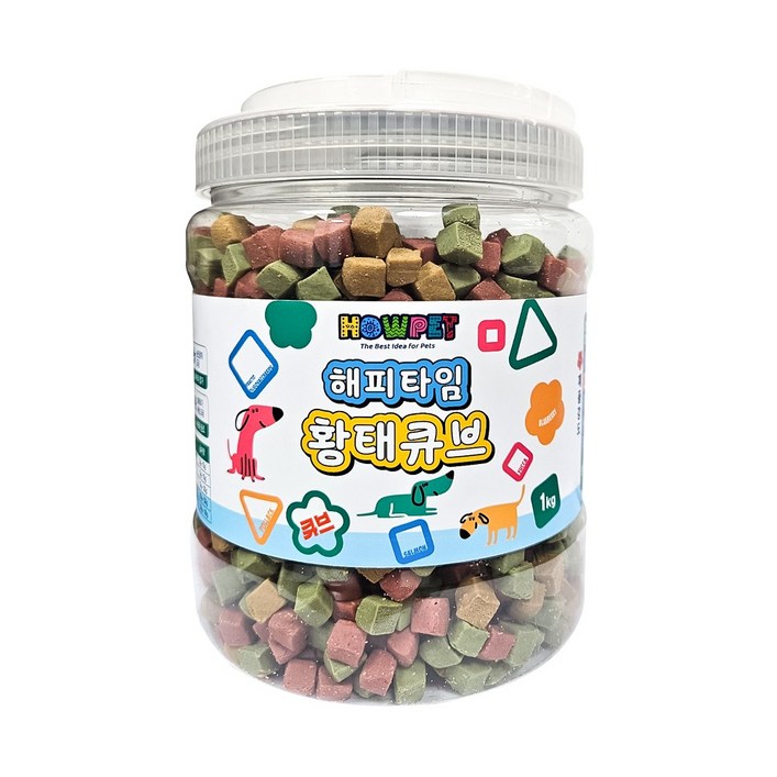 하우펫 해피타임 황태큐브 1kg 가수분해 알러지 예방 강아지 노즈워크 칭찬간식 교육용 훈련용 황태져키 대용량, 황태, 1kg, 1개